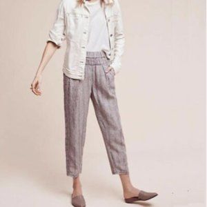 NWOT Anthropologie Hei Hei Linen Coral & Cream Pants